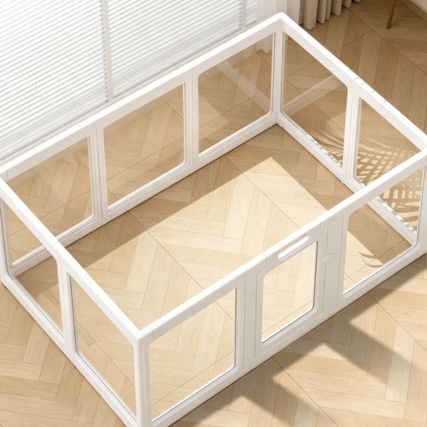 Clear Acrylic Pet Playpen, White