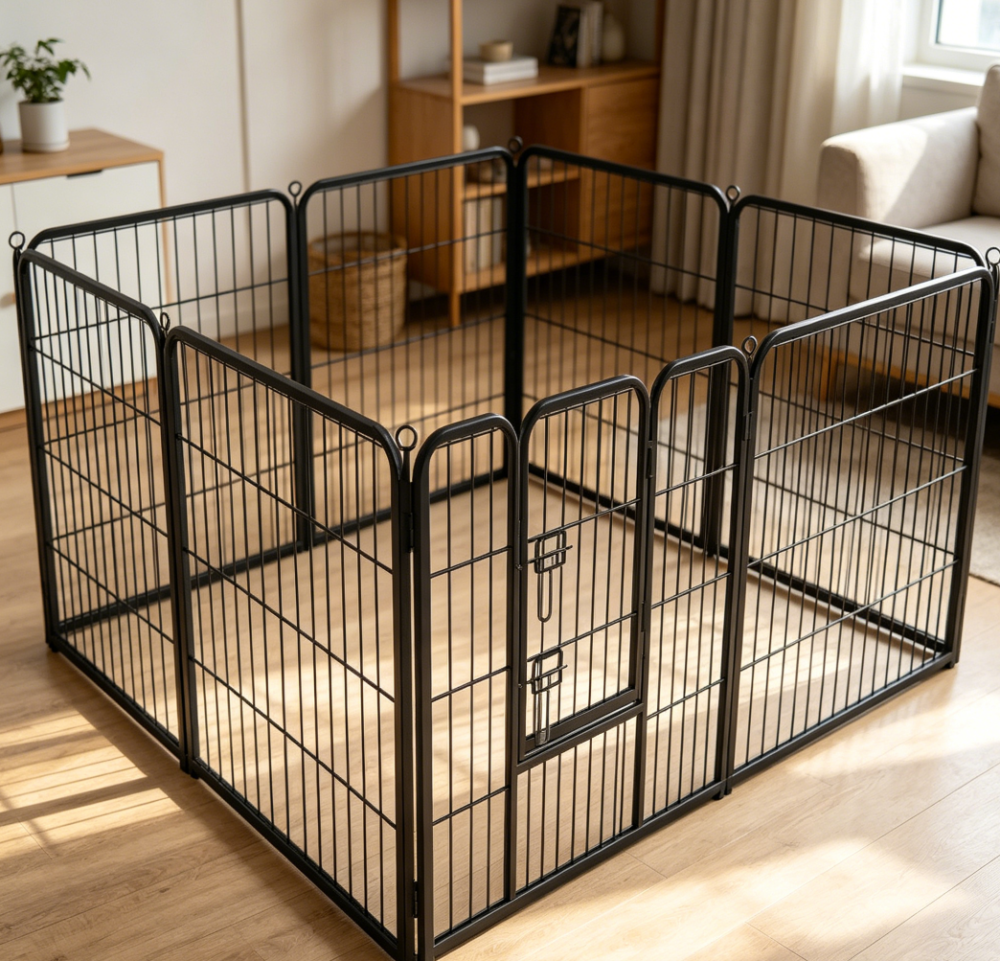 Foldable Metal Dog Playpen with Door - Image 2
