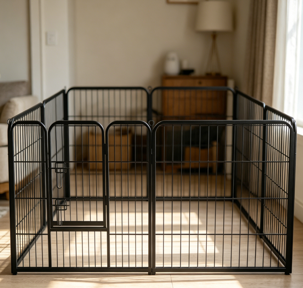Foldable Metal Dog Playpen with Door