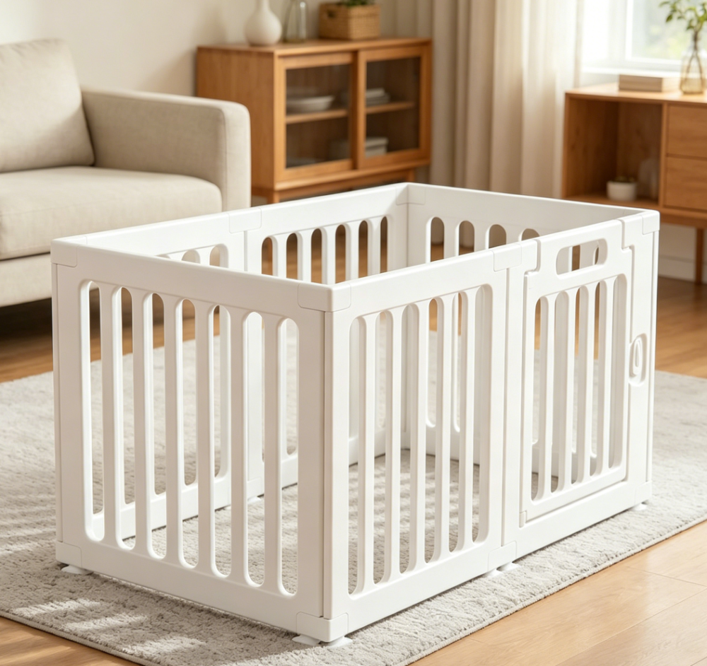 Portable Pet Playpen with Door – Tool-Free Setup