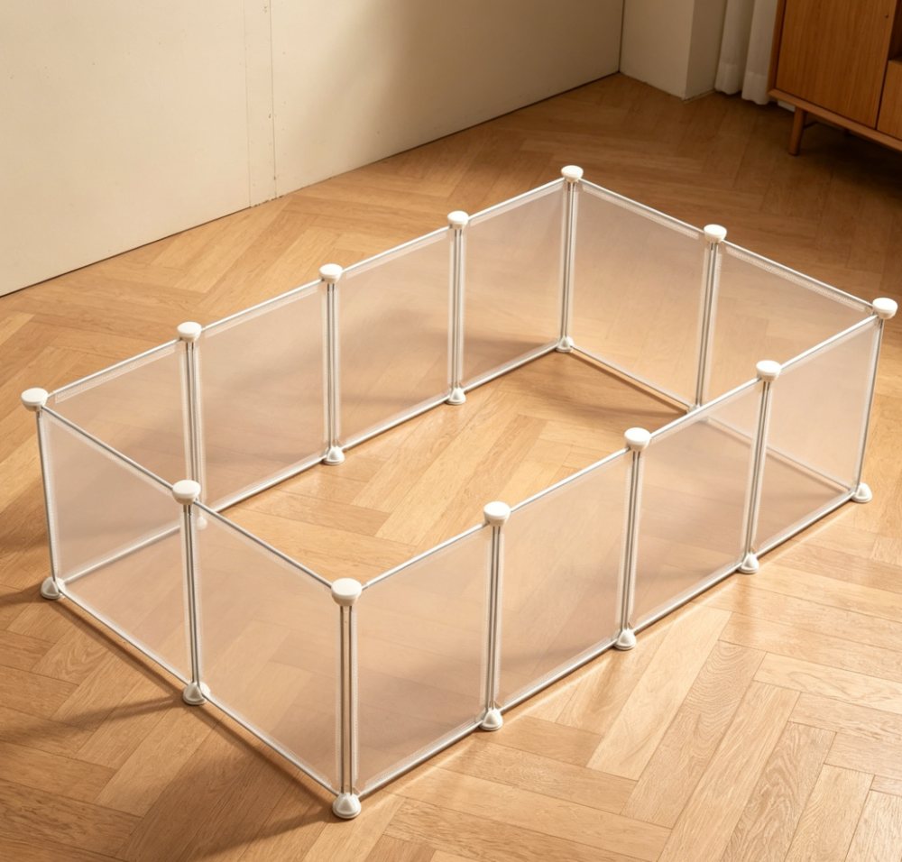 Transparent Small Animal Playpen, White - Image 2