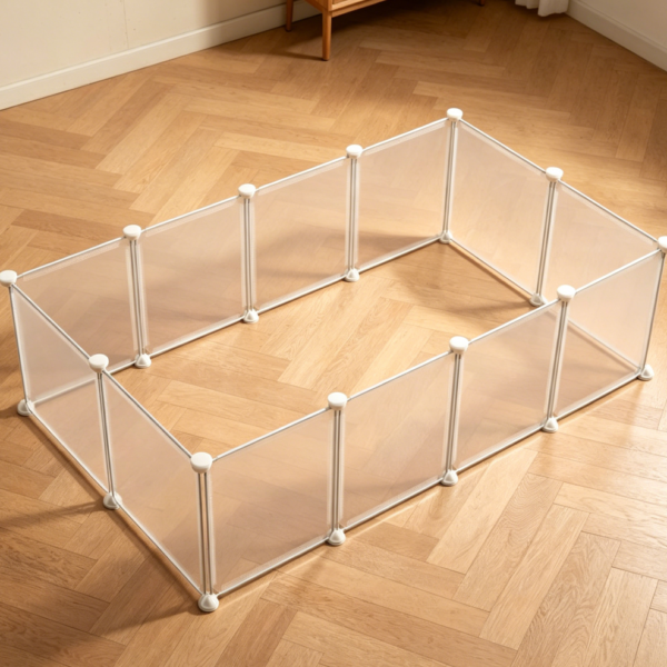 Transparent Small Animal Playpen, White