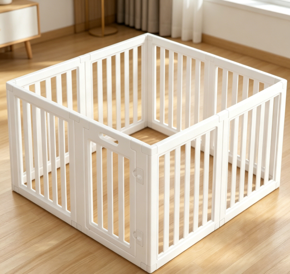 Clear Indoor Dog Playpen, Easy Assembly, White - Image 2