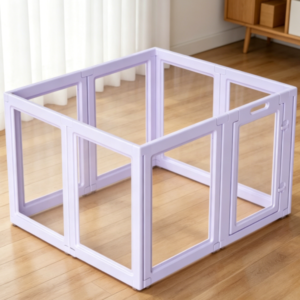 Clear Acrylic Playpen with Suction Cups, Purple