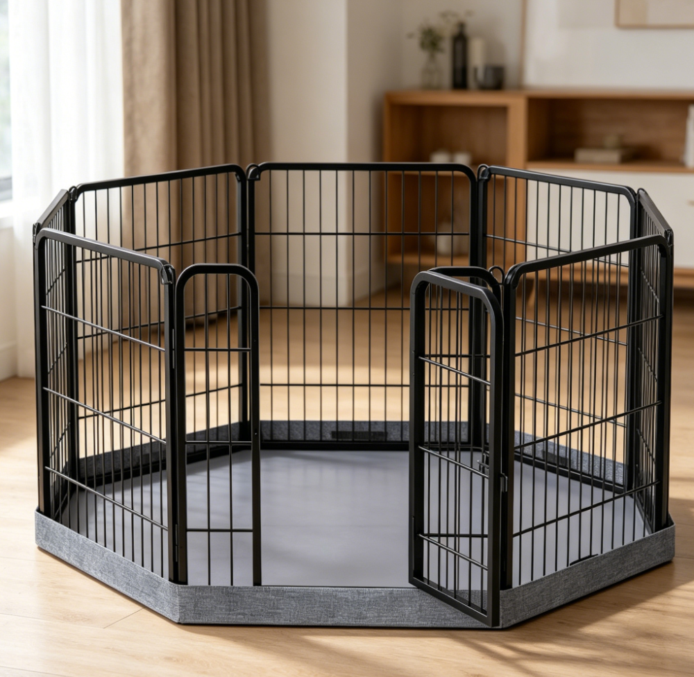 Heavy-Duty Metal Playpen with Octagonal Base