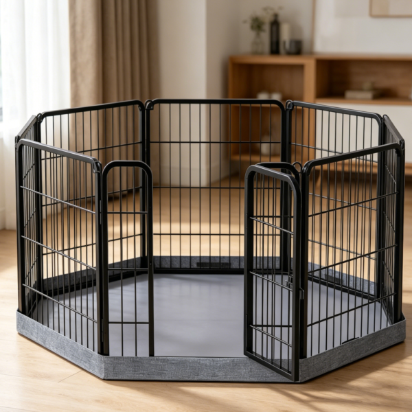 Heavy-Duty Metal Playpen with Octagonal Base