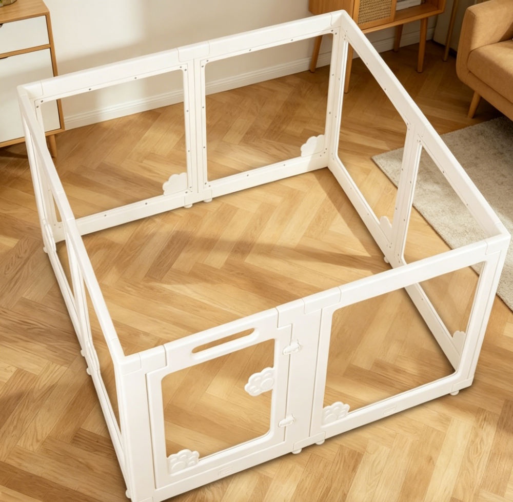 Foldable Clear Acrylic Playpen with Door - Image 2