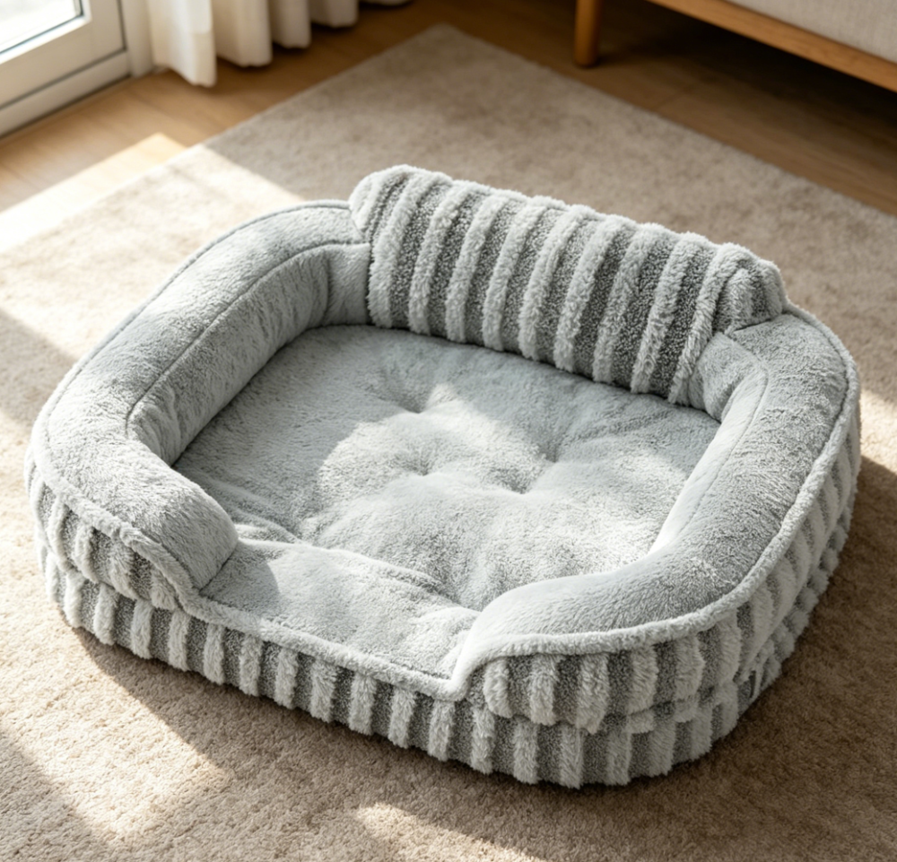 Orthopaedic Bolster Dog Bed, Waterproof, Grey