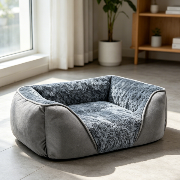 Calming Supportive Density Foam Bolster Dog Bed, Washable & Non-Slip