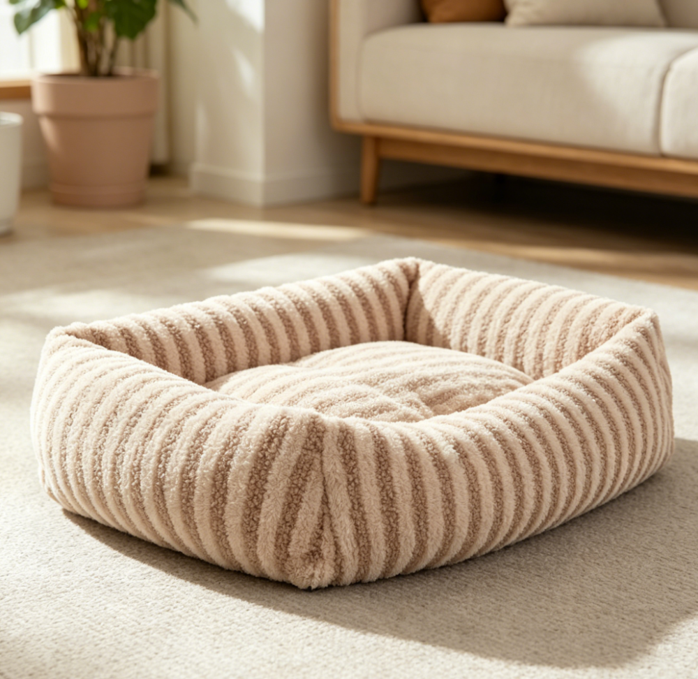 Enclosed Comfort Pet Sofa Bed Washable, Beige - Image 2