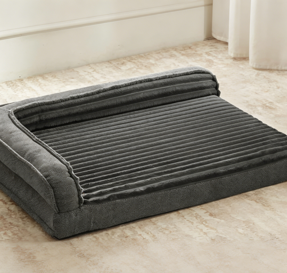 Egg Foam Orthopaedic Bolster Bed, Waterproof, Grey - Image 2