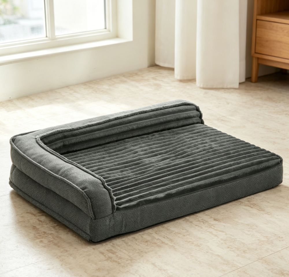 Egg Foam Orthopaedic Bolster Bed, Waterproof, Grey