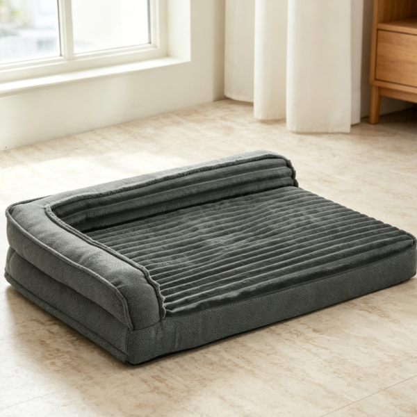 Egg Foam Orthopaedic Bolster Bed, Waterproof, Grey