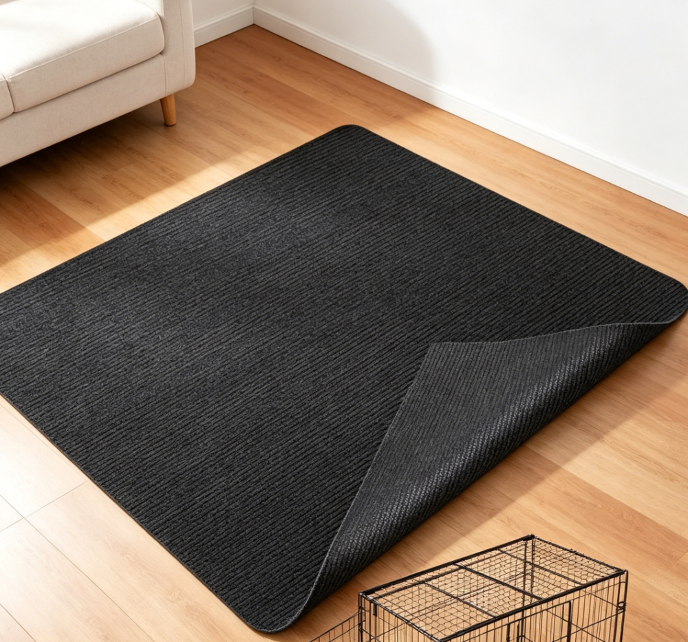 Washable Rubber Kennel Mat, Absorbent & Non-Slip, Black - Image 2
