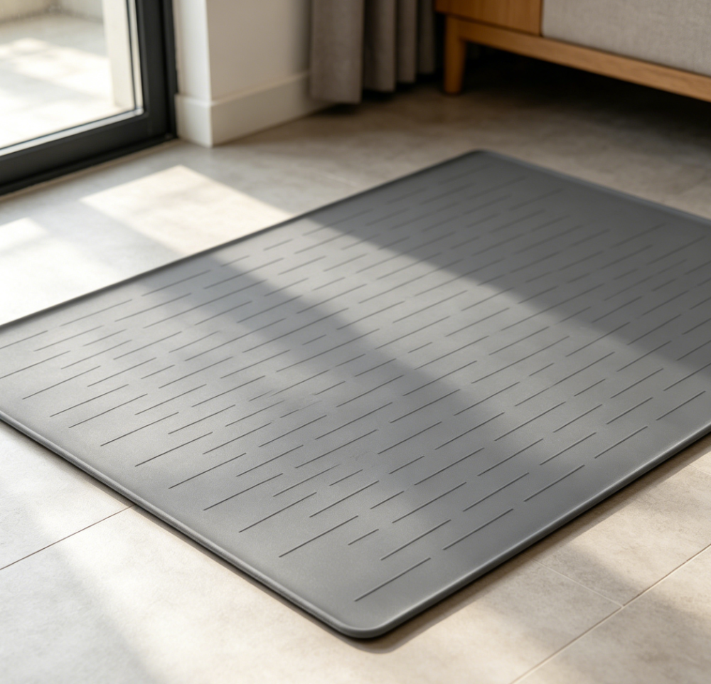 Waterproof Silicone Pet Feeding Mat, Dark Grey - Image 2